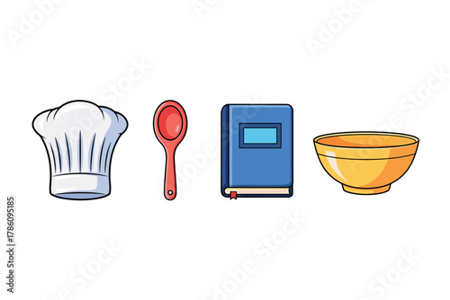Culinary essentials icons for cooking and recipe design projects