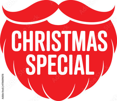 Christmas special offer santa beard vector illustration holiday season sale