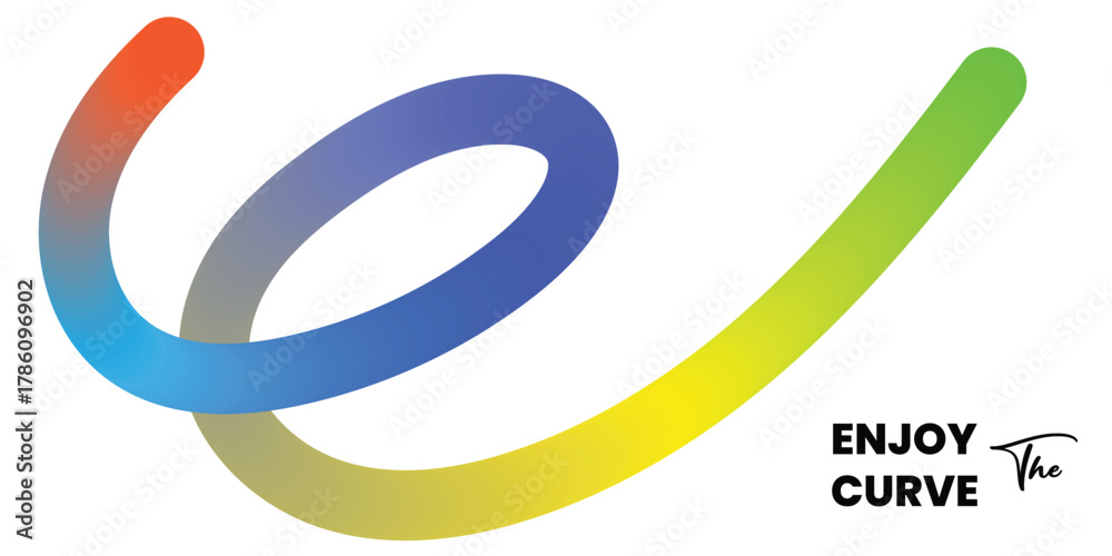 Obraz premium Enjoy the curve, a colorful gradient line art design