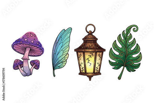 Enchanted forest elements for magical design projects