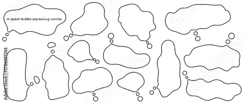 Handwritten speech bubbles for thoughts, worries, doubts, etc.