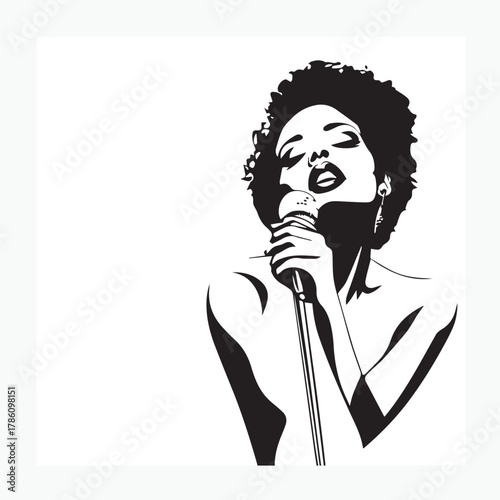 woman singing into microphone