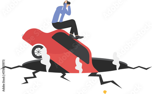 anxiety from work difficulty and overload, problem in economic crisis or pressure from too much responsibility concept
