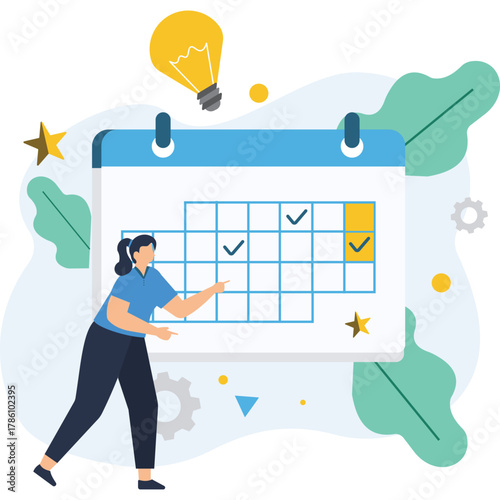 Boost productivity with effective schedule management tool  flat illustration