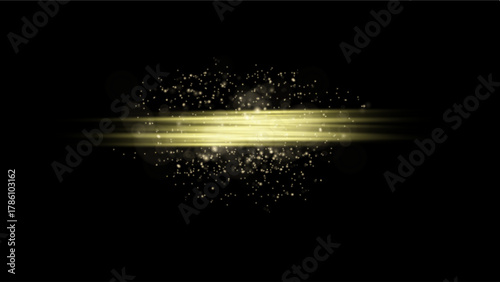 Soft light-golden glow with scattered cosmic dust and sparkles on a black background. Abstract celestial scene with gentle shimmer, perfect for fantasy art, wallpapers, and space-themed designs.