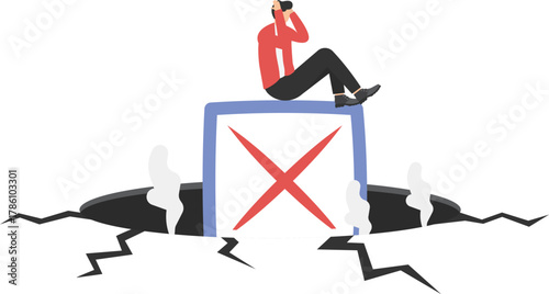 anxiety from work difficulty and overload, problem in economic crisis or pressure from too much responsibility concept
