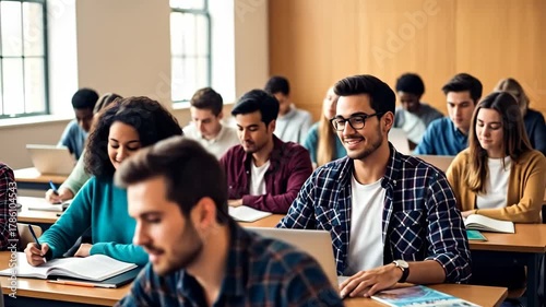 Diverse Students in a University Lecture Hall