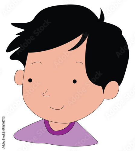 Sad boy face on white background