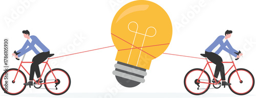 Business competition for market share percentage, conflict in investment benefit, trade war concept. T
