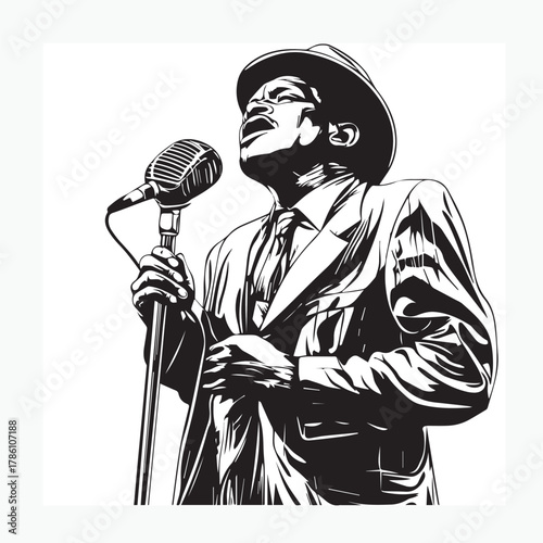 man with microphone