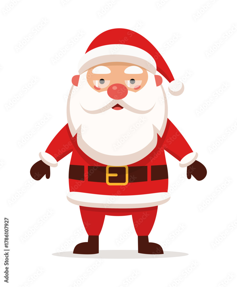 Obraz premium Vector cute christmas funny santa claus cartoon character illustration, clip art