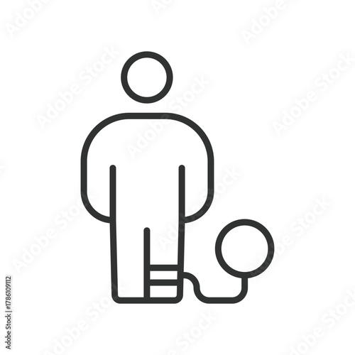 Guilty icon in line design. guilty, conviction, inmate, punishment, shackles, prisoner, offense, culpability on white background vector. Guilty editable stroke icon - AI generated