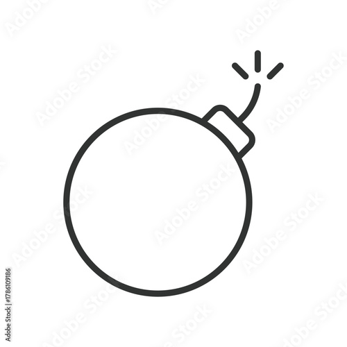 Terrorist threat icon in line design. terrorism, bomb, explosive, threat, danger, security risk, suspect, counterterrorism on white background vector. Terrorist editable stroke icon - AI generated