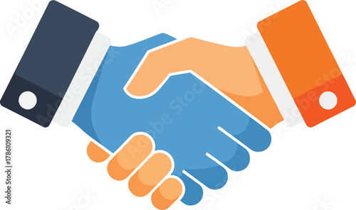 Handshake agreement between two people in suits business