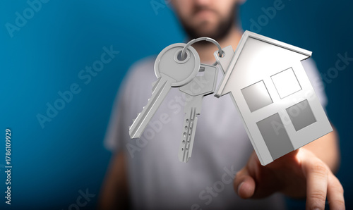 A person holding keys with ...