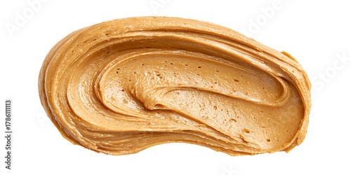 Creamy Peanut Butter Swirl on Transparent Background Close Up, PNG