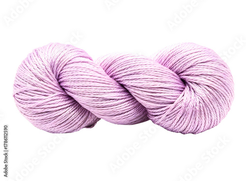 Soft pink and white speckled yarn skein isolated on transparent background