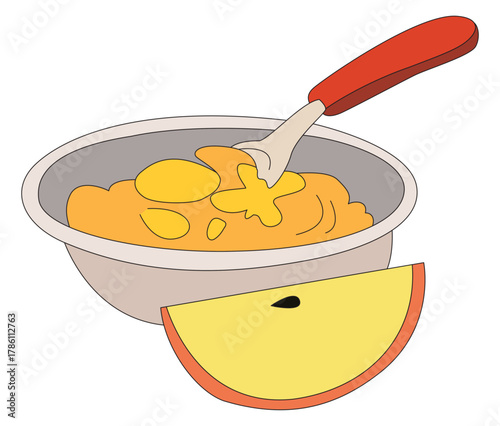 Food for baby isolated on white background