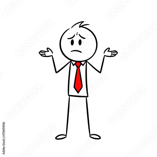Animated character looking confused with hands raised in uncertainty  