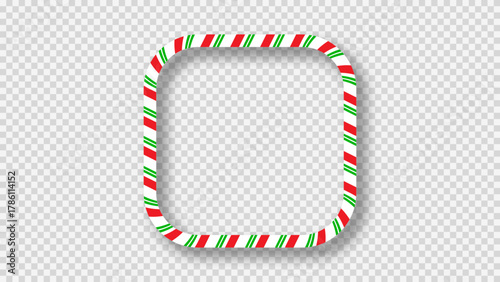 Christmas candy cane frame