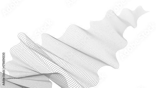 Abstract backdrop with grey wave gradient lines