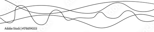 Thin curved wavy lines