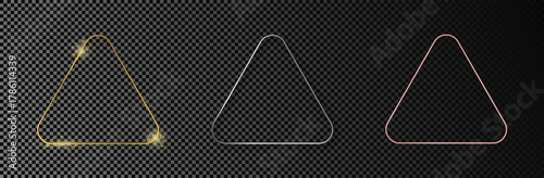 Set of three rounded rhombus frames