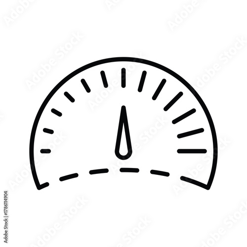 Speedometer showing a needle pointed straight up