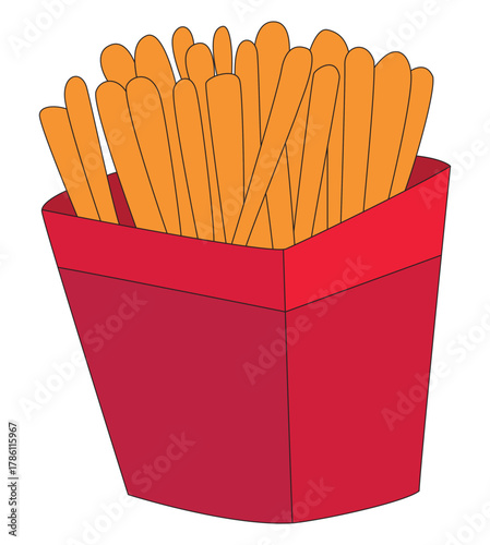 Hot crunchy fries fresh from fryer