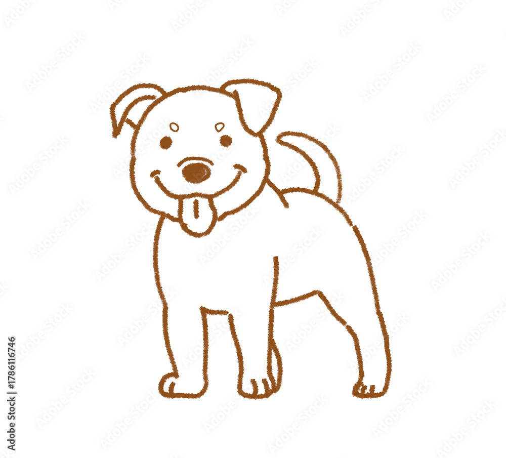 Fototapeta premium ピットブルの線画