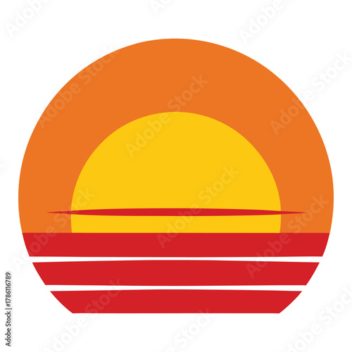 sun icon on the sea