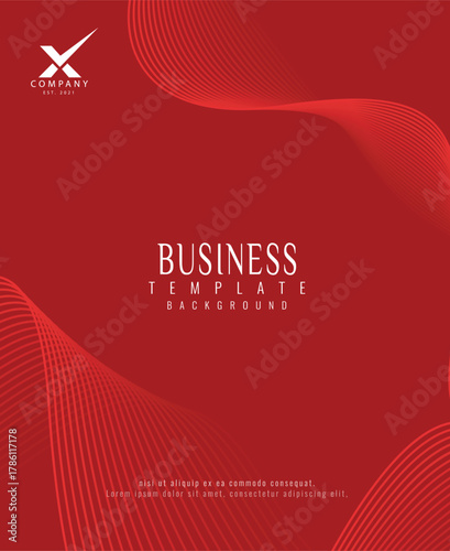 company business template red background