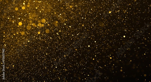 Wallpaper Mural Golden dust particles shimmering and floating in the dark, creating a magical and ethereal atmosphere with bokeh effects Torontodigital.ca