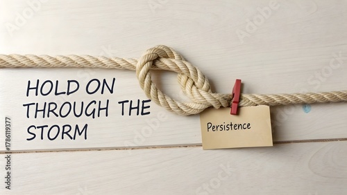 Flat-lay of knotted rope forming loop