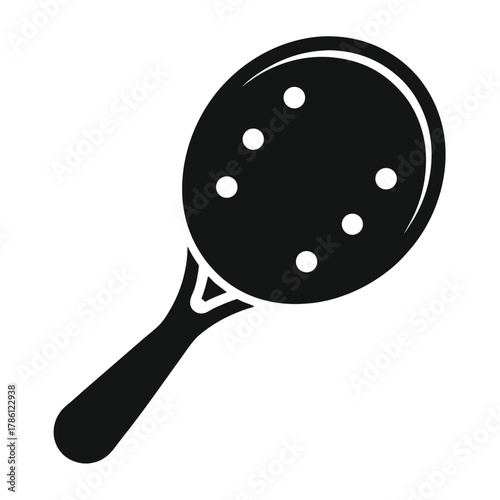 pickleball paddle with ball black and white silhouette