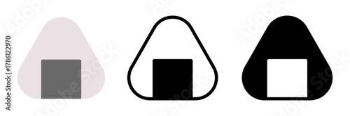 おにぎりアイコン3種類セット（ベクター・背景透過）