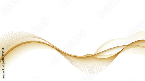 Abstract golden wave design on white background, suitable for a dynamic and elegant design aesthetic