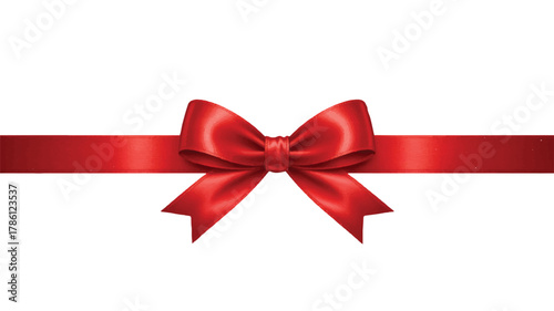 Elegant Red Ribbon and Bow A Vector Graphic for Celebrations, Gifts, and Festive Designs