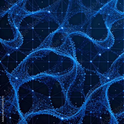 Quantum Grid Corporate Background Blue Network 4K Seamless Pattern