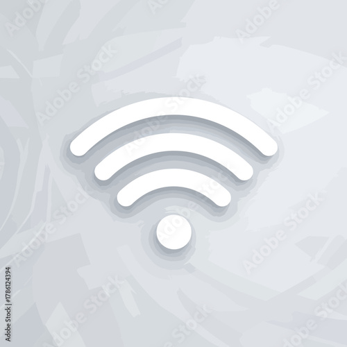 A White Wifi Icon on a Grey Background Illustrating Technology