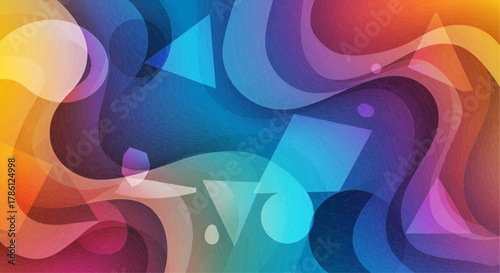 Abstract geometric background vector with smooth gradients and organic shapes