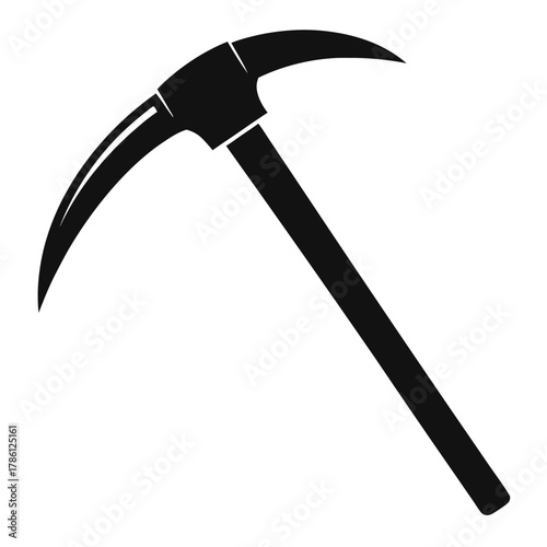 pickaxe black and white silhouette on white background