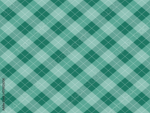 Classic seamless green argyle pattern with diagonal diamond shapes, ideal for textiles, wrapping paper, and backgrounds.