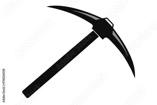 pickaxe black and white silhouette on white background