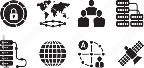 Digital Security and Network Icons Collection lock