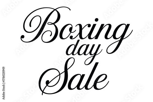 The words 'Boxing day Sale' are written in a stylish font.