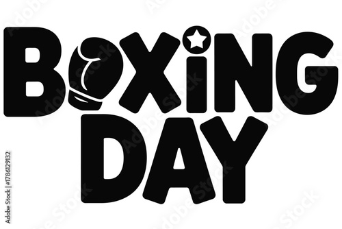 The words "Boxing Day" are displayed in bold, black letters with a boxing glove icon replacing the letter "O".