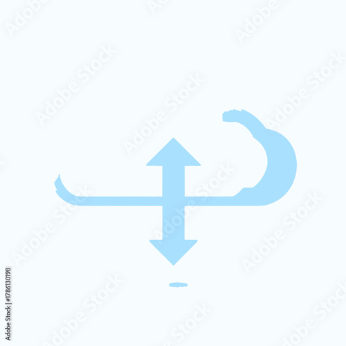 Flat vector upload arrow icon with cloud concept
