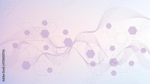 Molecular structure and genetic engineering, atom, neural network, neurons, DNA molecule. Scientific research concept for healthcare, medical, technology, chemistry, science template presentation