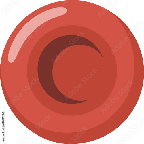 Red Blood Cell With Indentation isolated